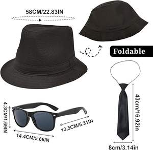 Accesorios <span class=keywords><strong>de</strong></span> Disfraz para Hombre <span class=keywords><strong>de</strong></span> los 80 y 90, Sombrero Fedora Negro <span class=keywords><strong>de</strong></span> Gánster, Corbata Negra, Gafas <span class=keywords><strong>de</strong></span> Sol, Disfraz para Fiesta <span class=keywords><strong>de</strong></span> <span class=keywords><strong>Disfraces</strong></span>, Cine, Fiesta <span class=keywords><strong>de</strong></span> <span class=keywords><strong>Disfraces</strong></span> - Product Image 2