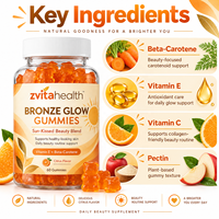 Fabricant de Gummies Autobronzants à Marque Blanche DHA Vitamine E Produits de Beauté Éclat de Peau Supplément Bronzant Sans Soleil Végétalien
