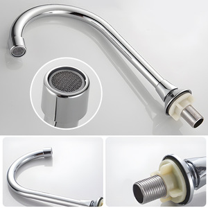 <span class=keywords><strong>Robinet</strong></span> à col de cygne en laiton robuste à commande au pied, pivotant à 360 degrés, <span class=keywords><strong>avec</strong></span> pédale mains libres pour lavabo commercial, hôpital, laboratoire, <span class=keywords><strong>cuisine</strong></span> - Product Image 4