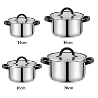 Ensembles d'ustensiles de cuisine en acier inoxydable Vente en gros Ustensiles de cuisine Ensemble de casseroles à induction Casserole de haute qualité Noir 304 18/10