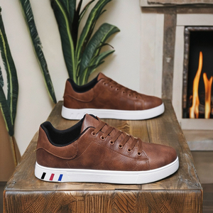 Scarpe in Pelle da <span class=keywords><strong>Uomo</strong></span> <span class=keywords><strong>Taglia</strong></span> Grande <span class=keywords><strong>48</strong></span> con Lacci, Design Casual Impermeabile e Piatto per Primavera, Estate, Autunno e Inverno, Tendenze Moda - Product Image 3