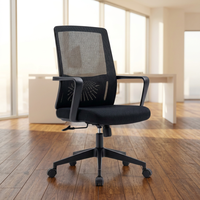 Chaise de bureau exécutive moderne de haute qualité, réglable, en maille noire, pivotante, confortable, pour la maison, le bureau, l'école, l'hôpital, le personnel