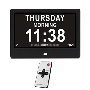 Custom Logo Digital Desktop Calendar Clocks Electronic Alarm Clock Elderly Alheimerzer Dementia Medication Reminder Clock