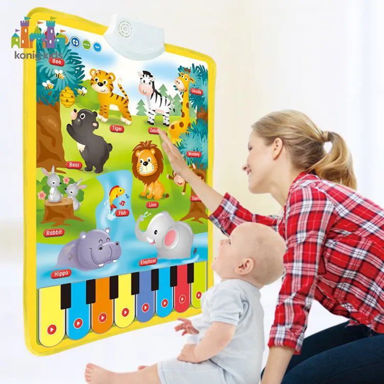 Konig Kids Musical Animals Poster Development Early Education Wall Chart Baby Learning Toys juguetes para los ninos 2022