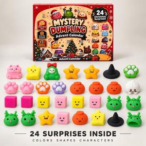 Bulk Party Favor Dumpling <b>Squishy</b> Advent Calendar Christmas Blind Box Mini Squeeze Fidget <b>Toy</b> Event Supply Wholesale - Product Image 2