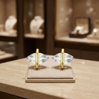 Boucles d'oreilles clous tendance minimalistes et élégantes en argent sterling 925 plaqué or avec zircon cubique taille marquise pour femme