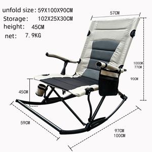 Silla reclinable gruesa portátil para descanso del mediodía, nuevo modelo de mecedora plegable para exteriores, personalizable, para acampar <span class=keywords><strong>y</strong></span> senderismo transfronterizo - Product Image 2