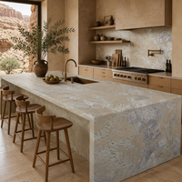 Grande dalle de marbre Breccia Natural Bridge en cuir de marbre pour îlot de cuisine, comptoir, meuble-lavabo de salle de bain, revêtement mural et carrelage de sol