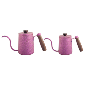 <b>Purple</b> Speckled Pure Titanium Pour Over Coffee <b>Kettle</b> with Wooden Handle and Long Spout - Product Image 1