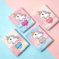 Cuaderno de Peluche con Diseño de Unicornio, Personalizado, A6/A7, Kawaii, Bordado, Venta al Por Mayor para Material Escolar y Regalos Estudiantiles