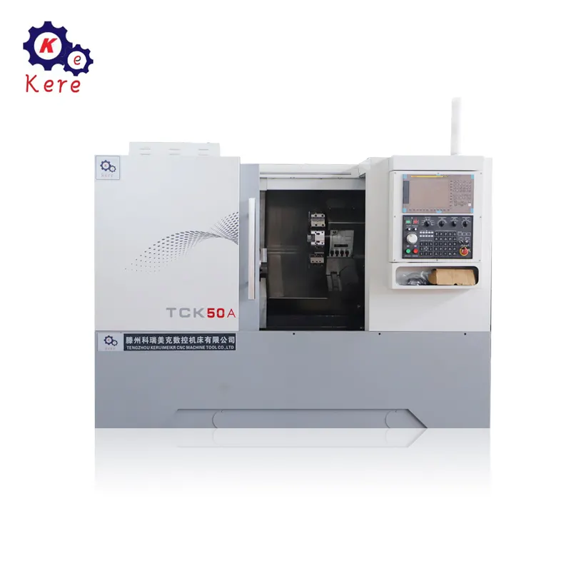 Fornecedor de máquinas de torneamento e fresagem cnc para máquinas-ferramentas de metal TCK50 Cama inclinada