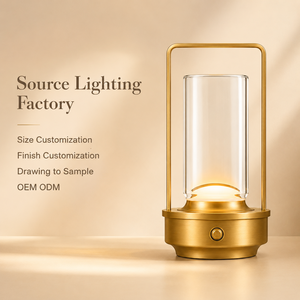 Lampe lanterne d'ambiance portable rechargeable, lampe de table en métal et cristal K9, lumière chaude 2200K, lumière de nuit décorative pour chambre d'hôtel - Product Image 6