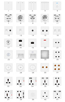 Accessoires pour interrupteur mural blanc de type 86 transfrontalier, cadre en verre et module fonctionnel 52 * 52 mm, combinables librement