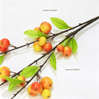Cabang Buah Crabapple Palsu 80CM Grosir, Semprotan Buah Berry Buatan untuk Rangkaian Bunga Musim Gugur, Pemasok dari Cina