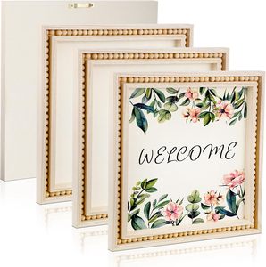 DIY Crafts Painting <strong>Wood</strong> Canvas <strong>Panels</strong> <strong>Unfinished</strong> Boards Square Plaques Wooden Blank Framed Signs - Product Image 2