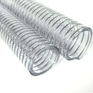 工业柔性聚氯乙烯弹簧螺旋钢丝增强水燃油管软管，用于水油粉吸入排放软管