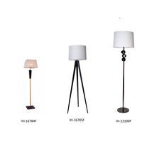 Jeu de 3 lampes led, lampe de sol classique à Base métallique + lampes de Table pour ferme, salon chambre à coucher avec finition noire mate