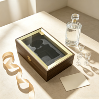Boîtes rigides personnalisées faites à la main avec logo, emballage haut de gamme en papier pour vin et spiritueux avec fenêtre transparente pour cadeaux