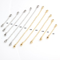 Chaîne d'extension en acier inoxydable 3/5/7,5/10 cm pour collier et bracelet, accessoires de bijoux, fermoirs mousquetons