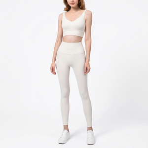 Active Wear <b>Set</b> Gym High Quality Workout Yoga Fashionable Women's Polyester/Nylon Short Sleeve <b>2</b>-<b>Piece</b> Long <b>Set</b> Breathable Quick - Product Image 1