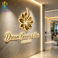 Panneau publicitaire LED 3D personnalisé à prix d'usine, éclairage frontal, pour salon de coiffure, devanture de magasin, extérieur, intérieur, étanche, en acrylique