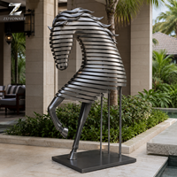 Sculpture moderne de tête de cheval en acier inoxydable, statue d'animal en métal noir sur mesure, décoration artistique pour hôtel, hall d'entrée, bureau, fabricant