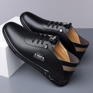 รองเท้าหนังเพิ่มความสูงแบบซ่อนสำหรับผู้ชาย Xtz 6 ซม. รองเท้าผ้าใบลำลองสีน้ำตาลแบบสวม ตกแต่งด้วยพู่เย็บสีพื้น - Product Image 3