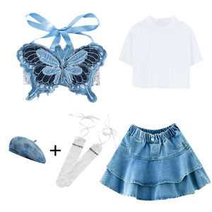 Costume de danse jazz pour enfants, ensemble tendance pour filles, style hip-hop, performance de danse de rue, en polyester - Product Image 6