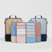 Chine mignon réutilisable Ripstop 4 pièces-ensemble-voyage-emballage-cube ensemble meilleur gain de place Compression voyage-emballage-cubes pour bagages