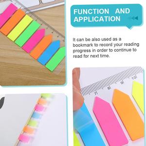 Fournitures de bureau scolaires, marqueurs de page néon, onglets d'index en papier offset, mémos, bloc-notes, notes autocollantes, marque-pages imperméables, règle de 12 cm - Product Image 2