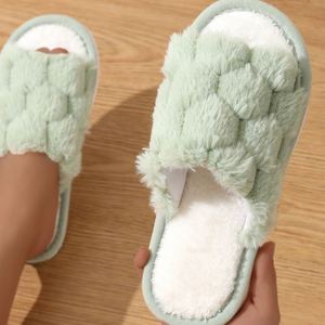 Pantofole Personalizzate Antiscivolo in Cotone e Pelliccia per Uomo e <span class=keywords><strong>Donna</strong></span>, per Interni ed Esterni, Scarpe con Piattaforma per la Stagione Invernale - Product Image 3