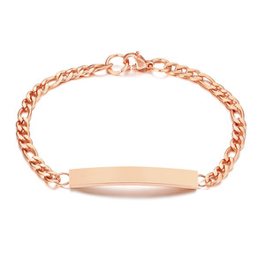 Bracelet Chaîne Cubaine Miami Personnalisable, Chaîne Figaro, Jonc Lisse, Plaqué Or, Bijou de Sécurité, Cadeau d'Anniversaire - Product Image 5