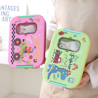 Boîte à lunch pour enfants à 3 compartiments sans BPA avec ustensiles, compatible micro-ondes, design de dessin animé, récipient alimentaire pour l'école et les activités de plein air