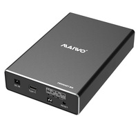 2 Bays Tipe C Aluminium RAID 2.5" SATA HDD/SSD Enclosure 10Gbps Casing Hard Disk Eksternal Hitam Model K25272C