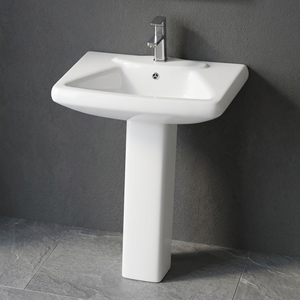 Vistaar White Ceramic Round <b>Full</b> Pedestal Wash Basin Lavabo Sink Stand Modern Bathroom Sanitary Ware India Factory - Product Image 2