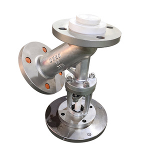 Válvula de descarga neumática de acero inoxidable 304 con revestimiento de flúor, estructura angular de 1 pulgada para medios ácidos - Product Image 1