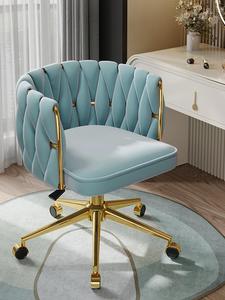 Light Luxury Tufted <b>Swivel</b> <b>Chair</b> Velvet Accent Armchair Adjustable Height Rolling <b>Office</b> Seat for Living Room - Product Image 2