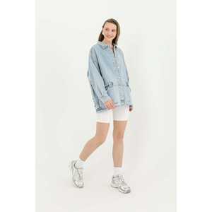 Chaqueta Vaquera para Mujer con Detalle en la Cintura, 100% Algodón, Lavable, Modelo Simple y Moderno 24S-31664CKT - Product Image 4