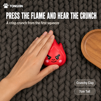 Nouvel ensemble de jouets anti-stress TONGXIN : Squishies en argile mignons à visage de flamme, 3 couleurs, vente en gros, logo personnalisé OEM