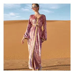 SIPO – robe de soirée de luxe pour Ramadan, Abaya musulmane, mode modeste, rose moderne
