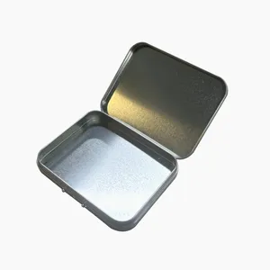 Пустые прямоугольные металлические жестяные банки хорошего качества, коробка для хранения пищевых продуктов с кнопками