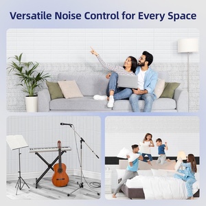 Tuiles murales en feutre autocollantes 3D rainurées en fibre <span class=keywords><strong>de</strong></span> polyester, panneaux acoustiques gris PET absorbant le son <span class=keywords><strong>pour</strong></span> la maison, le bureau et le studio - Product Image 5