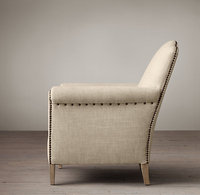 Fauteuil de salon Rhoohill de style rétro américain, fauteuil de détente en chêne blanc, structure en bois massif