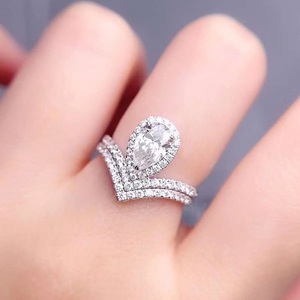 Joyería de Moda Personalizada, Anillo de Compromiso y Boda de Lujo en Oro Sólido de 14k y 18k con Certificado IGI, Diamante Cultivado en Laboratorio con Corte Pera, Unisex - Product Image 5