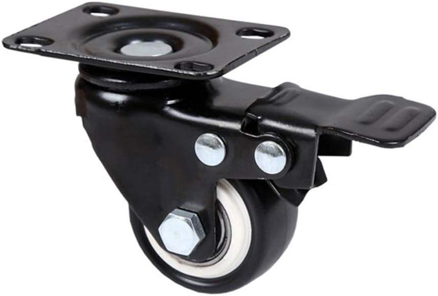 2 Inch Universal PU Caster Wheels With Swivel Steel Plate and Brake for Furniture, Cabinet Shelf, Trolley. 1.5&2.5inch Included.