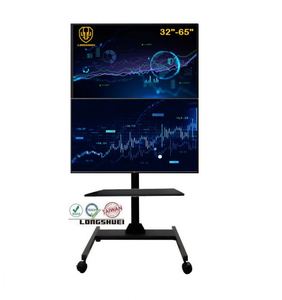 Chariot de télévision mobile réglable en métal en aluminium avec fonction d'inclinaison Support d'écran 32 "-70" - Product Image 1