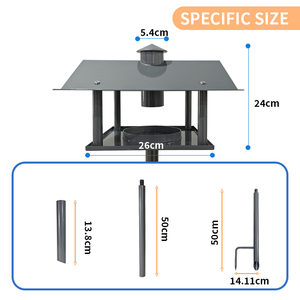 JH-Mech Comedero para Pájaros de Metal Resistente a la Intemperie, Compatible con Diversos Modelos, a Prueba de Ardillas, Color Gris - Product Image 2