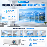Projecteur laser DLP XG-TK420ZA 5000 lumens Full HD 1080P avec zoom 1,6x pour les conférences, l'éducation, les entreprises et l'utilisation commerciale