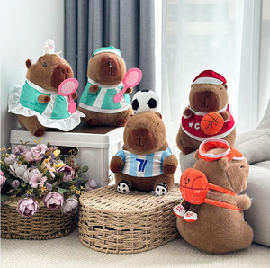 8 Inch Super Soft Claw Machine Capybara Plush Toy Basketball Badminton Sports Bear Doll Soccer Playing Capybara - Product Image 4