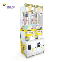 Machine à griffes verticale haute et mince pour supermarché, petite machine de divertissement de comptoir pour cadeaux avec bandes lumineuses LED décoratives vives